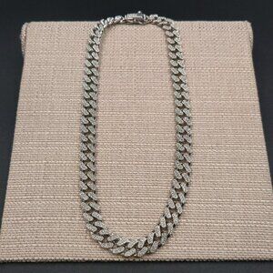 19 Inch Iced Out Miami Cuban Link Chain Necklace B1018